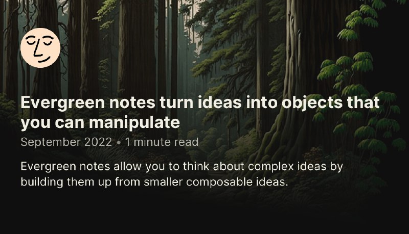 Evergreen notes turn ideas into objects that you can manipulate